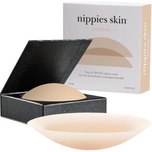 imageNippies Nipple Covers for Women  Sticky Adhesive Silicone Pasties  Reusable Pasty Nipple Cover with Travel BoxCircles Crme