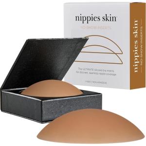 imageNippies NonAdhesive Bra Liner Nipple Covers for Women  Reusable Silicone NoShow Inserts with Travel BoxCoco
