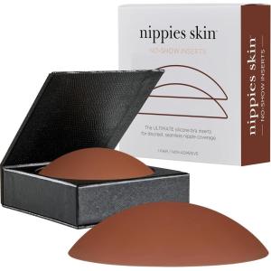 imageNippies NonAdhesive Bra Liner Nipple Covers for Women  Reusable Silicone NoShow Inserts with Travel BoxHazelnut