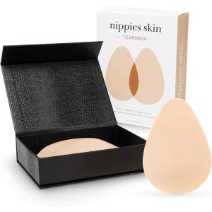 imageNippies Teardrop Nipple Covers for Women  Sticky Silicone Pasties with Gentle Lift Travel Case  Invisible ampamp SkinSafeCaramel