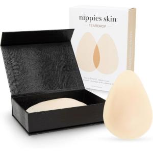imageNippies Teardrop Nipple Covers for Women  Sticky Silicone Pasties with Gentle Lift Travel Case  Invisible ampamp SkinSafeCrme