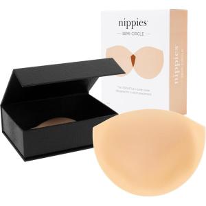 imageNippies SemiCircle Nipple Covers for Women AC Cups  Reusable Silicone Pasty with SkinSafe Adhesive for Strapless OutfitsCaramel
