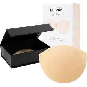 imageNippies SemiCircle Nipple Covers for Women AC Cups  Reusable Silicone Pasty with SkinSafe Adhesive for Strapless OutfitsCrme
