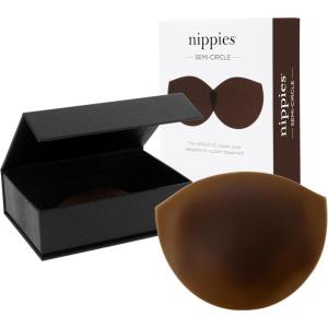 imageNippies SemiCircle Nipple Covers for Women AC Cups  Reusable Silicone Pasty with SkinSafe Adhesive for Strapless OutfitsEspresso