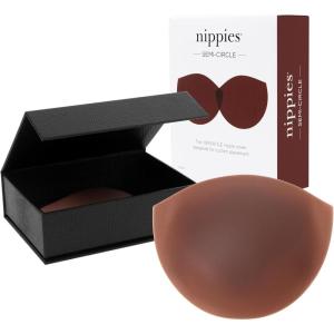imageNippies SemiCircle Nipple Covers for Women AC Cups  Reusable Silicone Pasty with SkinSafe Adhesive for Strapless OutfitsHazelnut